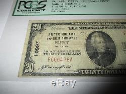 2029 $ 1929 Flint Michigan MI Banque De Monnaie Nationale Note Bill Ch. # 10997 Fine Pcgs