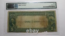 5 1882 $ Atlantic City New Jersey Nj Monnaie Nationale Bill #2527 Date