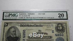 5 $ 1902 Anniston Alabama Al Monnaie Nationale De Billets De Banque Bill Ch. # 4250 Vf20 Pmg