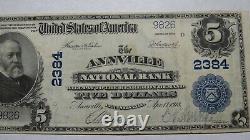 $5 1902 Annville Pennsylvania Ap National Monnaie Banque Note Bill! Ch. #2384 Vf+
