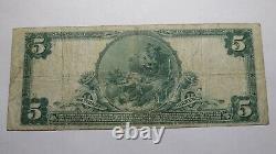 5 $ 1902 Atlantic City New Jersey Nj Monnaie Nationale Bill #2527 Fine+