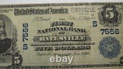 $5 1902 Batesville Arkansas Ar Monnaie Nationale Note Banque Bill Ch. #7556 Fine+