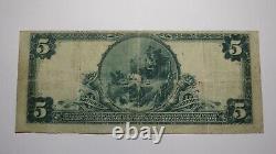 $5 1902 Batesville Arkansas Ar Monnaie Nationale Note Banque Bill Ch. #7556 Fine+