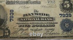 $5 1902 Bayside New York Ny National Currency Bank Note Bill! Ch. #7939 Rare