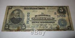 5 $ 1902 Billet De Banque En Monnaie Nationale Scarsdale New York Ny # 11708 Amende