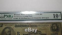 5 $ 1902 Billet De Banque En Monnaie Nationale Weston West Virginia Wv - Bill Ch.