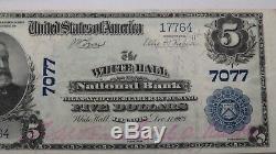 5 $ 1902 Billet De Banque En Monnaie Nationale White Hall Illinois IL N ° 7077 Vf35 Pcgs