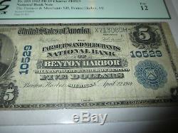 5 $ 1902 Billet De Banque National De La Monnaie Nationale Du Michigan MI À Benton Harbor, Projet De Loi N ° 10529 Fine