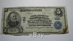 5 $ 1902 Billet De Billet De Banque En Devise Nationale De Newburyport, Massachusetts, Ma! Ch. # 1011