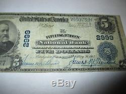5 $ 1902 Billet De Billet De Banque En Monnaie Nationale Bridgeton New Jersey Nj! Ch. # 2999 Amende