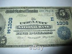 5 $ 1902 Billet De Billets De Banque En Monnaie Nationale À Utica City New York, Dans L'état De New York Ch. # 1308 Fine