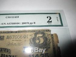 5 1902 $ Buffalo New York Ny Banque De Billets De Banque Nationale Note Bill! # 11435 Pmg Graded