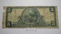 $5 1902 Carrollton Missouri Mo Monnaie Nationale Bill! Ch. #4079 Rare