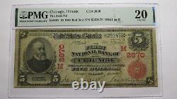 5 $ 1902 Chicago Illinois IL Sceau Rouge Monnaie Nationale Bill #2670 Vf20