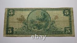 $5 1902 Claysville Pennsylvania Ap National Monnaie Banque Note Bill #4255 Rare