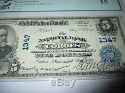 5 1902 $ Cohoes New York Ny Banque De Billets De Banque Nationale Bill # 1347 Pcgs Fine