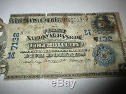 5 1902 $ Columbia City Indiana In Billets De Banque Nationaux En Billets De Banque Bill Ch. # 7132 Rare
