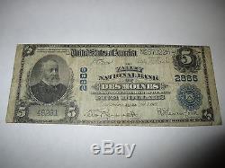 $ 5 1902 Des Moines Iowa Ia Note De La Banque Monétaire Nationale Bill! # 2886 Rare Fine