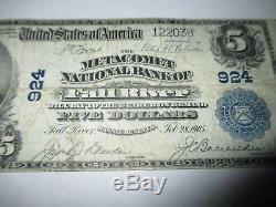 5 1902 $ Fall River Massachusetts Ma Banque De Billets De Banque Nationale Bill! Ch. # 924