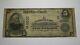 $5 1902 Fayette City Pennsylvania Pa National Currency Bank Note Bill Ch. #6800