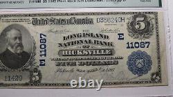 5 $ 1902 Hicksville New York Ny Monnaie Nationale Bill #11087 Vf30 Pmg