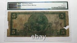 $5 1902 Holbrook Arizona Az National Currency Bank Note Bill Ch. #12198 Pmg F12