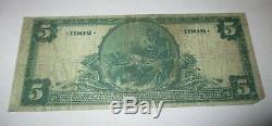 5 $ 1902 Holyoke Massachusetts Ma Billets De Banque Nationaux En Billets De Banque Bill Ch. # 1246 Rare