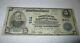 5 $ 1902 Kansas City Kansas Ks Billet De Banque En Monnaie Nationale! Ch. # 6311 Fine