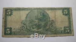 $ 5 1902 Lincoln Illinois IL Billet De Banque National Monnaie Bill Ch. 3613 Titre Rare