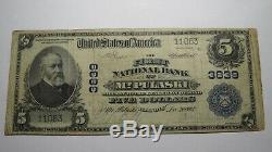 5 $ 1902 Mont Pulaski Illinois IL Banque Nationale Monnaie Note Bill # 3839 Beaux Mt