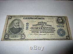 $ 5 1902 Mount Pulaski Illinois IL Monnaie Nationale Billet De Banque # 3839 Fine Mt