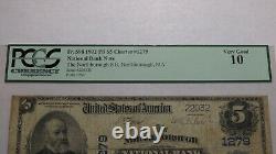 $5 1902 Northborough Massachusetts Ma Banque Nationale De Devises Note Bill 1279 Pcgs
