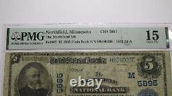 $5 1902 Northfield Minnesota Mn Monnaie Nationale Banque Note Bill Ch. #5895 Pmg