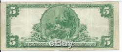 $ 5 1902 Première Banque Nationale Clarington Ohio Gutter Erreur Note Note Ch # 5762