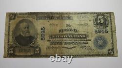 $5 1902 Ridgway Pennsylvania Ap National Monnaie Banque Note Bill Ch. #5945 Rare