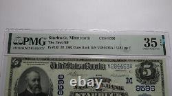 5 $ 1902 Starbuck Minnesota Mn Monnaie Nationale Banque Note Bill Ch. #9596 Vf35epq