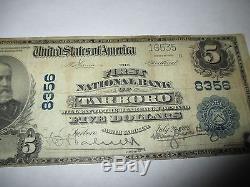 $ 5 1902 Tarboro North Carolina Nc Note De La Banque Nationale De Billets Bill Ch # 8356 Fine