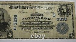 $5 1902 Terrell Texas Tx Monnaie Nationale Banque Bill Charte #3816 Rare
