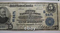 5 $ 1902 Upper Marlboro Maryland MD Monnaie Nationale Bill #5471 Vf20
