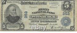 5 1902 $ Us Billet De La Première Banque Nationale De Pittsburgh En Pennsylvanie Devise Ch # 252