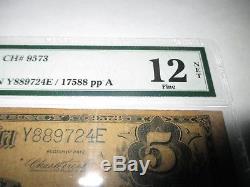 5 1902 $ Vallejo California Ca Billets De Banque En Monnaie Nationale Bill # 9573 Pmg Fine