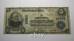 $5 1902 Victoria Texas Tx Monnaie Nationale Billet De Banque! Ch. #10360 Rare