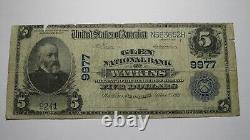 $5 1902 Watkins New York Ny Banque De Monnaie Nationale Note Bill! Ch. #9977 Glen