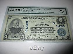 $ 5 1902 Webster Massachusetts Ma Note De La Banque Nationale De Billets De Banque! # 11236 Vf