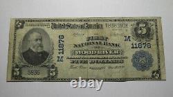 $5 1902 Wood River Illinois IL National Currency Bank Note Bill Ch. #11876 Fine