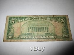 5 $ 1929 Arcanum Ohio Oh Banque De Billets De Banque Nationale Note Bill! Ch. # 4839 Amende