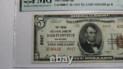 $5 1929 Bartlesville Oklahoma Ok Monnaie Nationale Banque Note Bill Ch #9567 Vf35