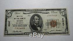 5 $ 1929 Belen Nouveau-mexique Nm Banque Nationale Monnaie Note Bill! Ch. # 6597 Xf + Rare