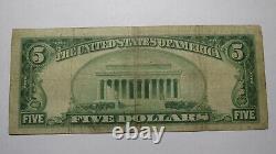 5 $ 1929 Belleville New Jersey Nj Monnaie Nationale Banque Note Bill Ch #12019 Rare