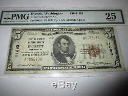 5 $ 1929 Billet De Banque Everett Washington Wa En Monnaie Nationale! # 11693 Vf! Pmg